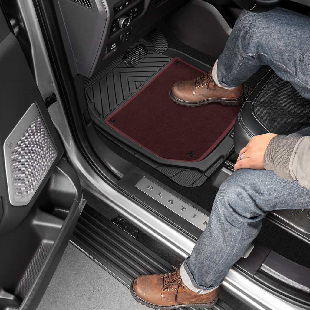 CAT 4-Piece Detachable Carpet Deep Dish Front Floor Mats and Rear Floor Mats - Heavy Duty, All Weather, Trim to Fit