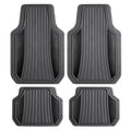 Motor Trend ChromeTech Car Floor Mats Full Set - Durable Rubber Floor Mats for Cars with Two Tone Accent, All Weather Interior Protection for Front and Rear with Non-Slip Backing, Gray/Black