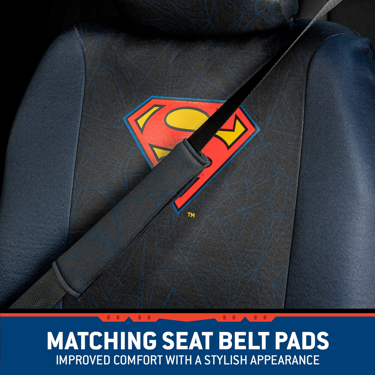 Warner Bros DC Comics 2-Pack Superman Logo Front Seat Covers