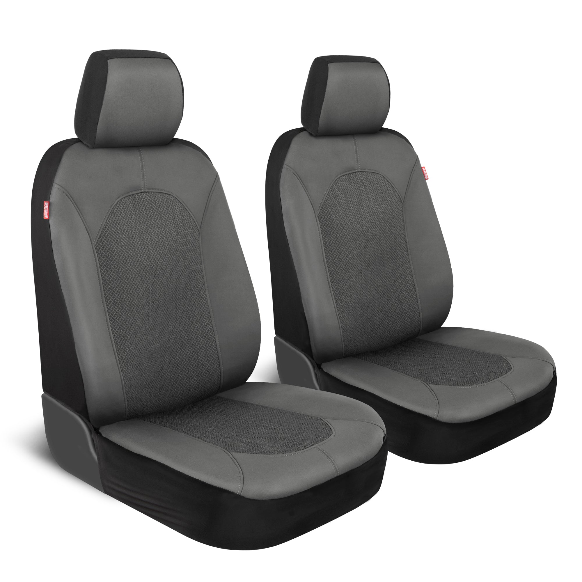 Motor Trend Charcoal Gray Car Seat Covers Set - 2 Front Seats – Spill-Proof Neoprene CarSeat Cover Protector for Cars – Automotive Interior Car Accessories for SUV & Small Trucks – Semi Universal Fit