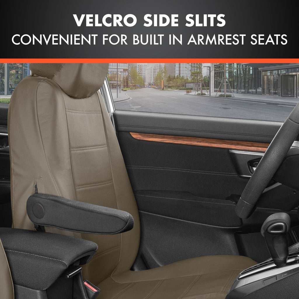 BDK 9-Piece Premium Faux Leather Front Seat Covers and Rear Seat Covers