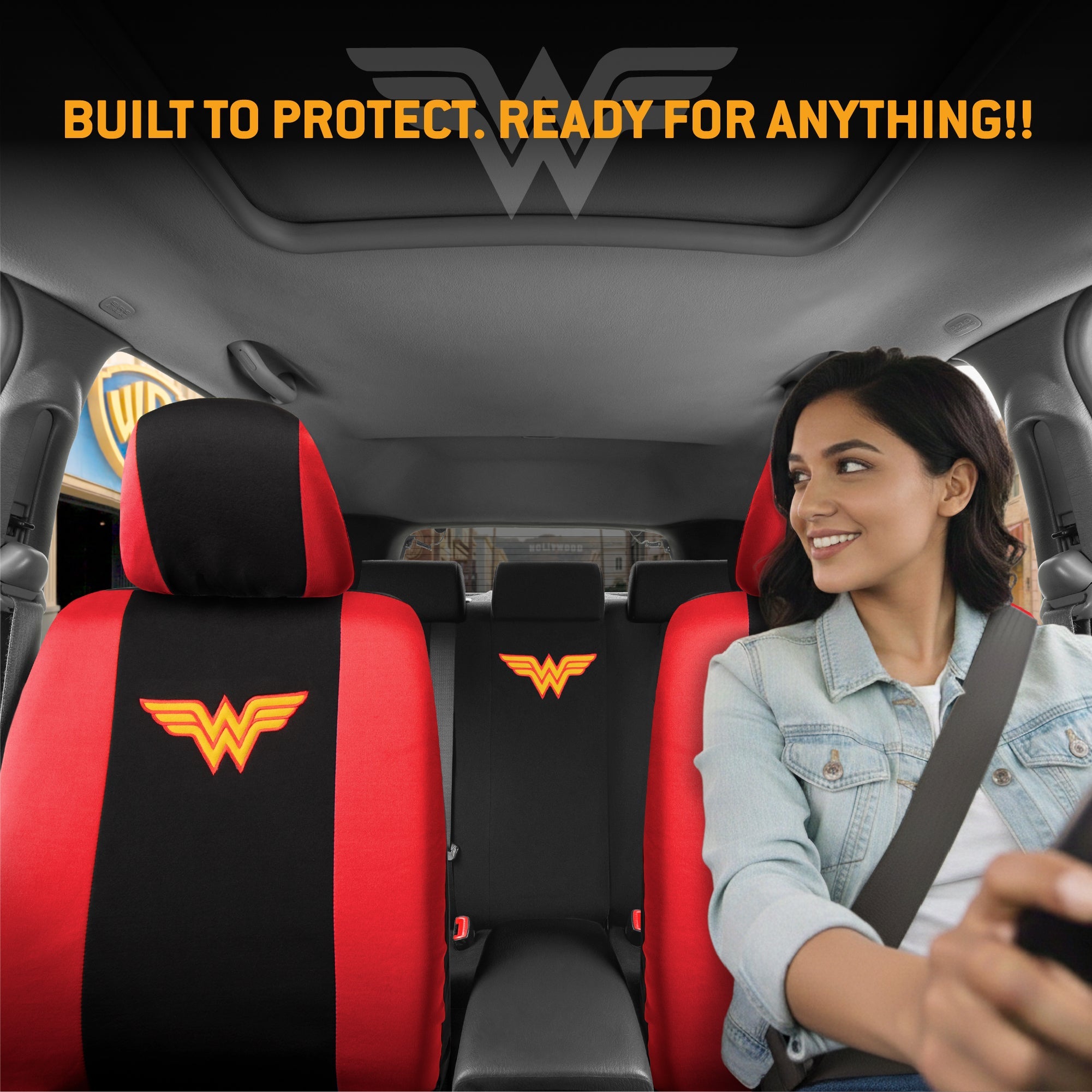 Warner Bros DC Comics 9-Piece Wonder Woman Front Seat Covers and Rear Seat Covers