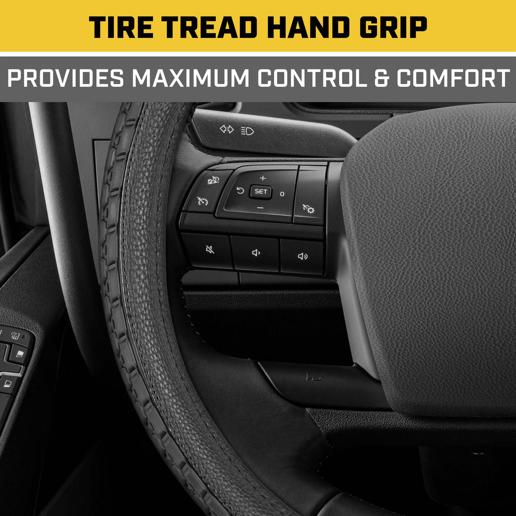 CAT DuraGrip Steering Wheel Cover with Traction Grips for RVs, Semi-Trucks, Trucks, and Big Rigs XXL (Fits 17.5" - 18")