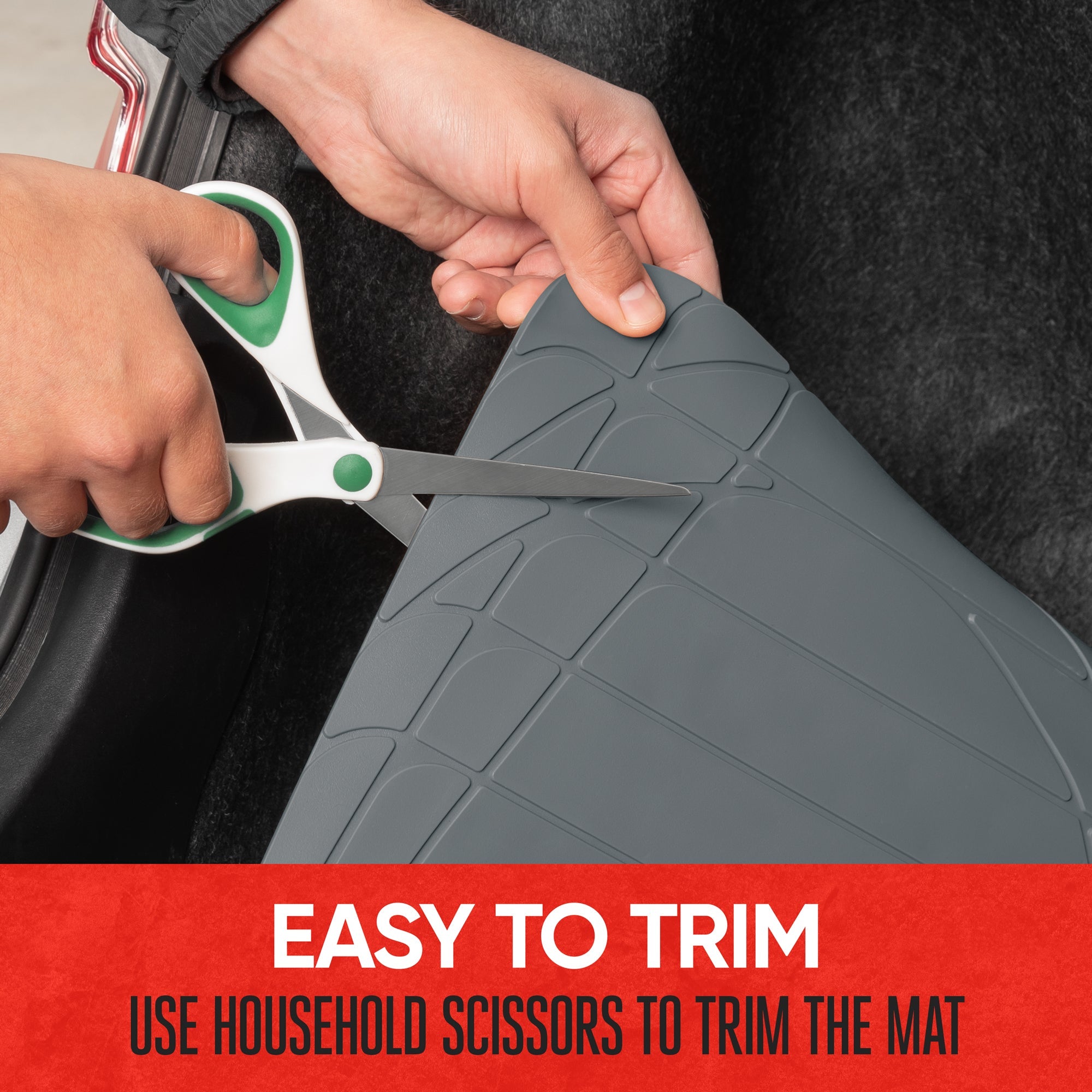 MotorTrend Utility Trunk/Cargo Liner Mat - Heavy Duty, All Weather, Trim to Fit