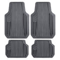 Clone from Motor Trend Flag Car Floor Mats Full Set - Durable Gray Rubber Floor Mats for Cars with Two Tone Accent, All Weather Interior Protection for Front and Rear with Non-Slip Backing, Gray - Flag Gray