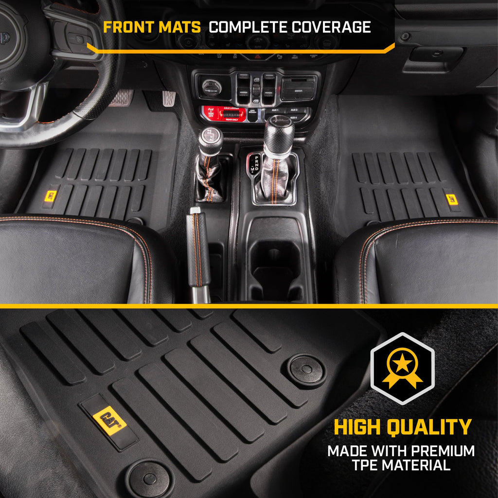 CAT 2-Piece JustFit 3D Front Liner Mats for Jeep Gladiator JL (2020 - 2026) - All Weather, Heavy Duty, Custom Fit