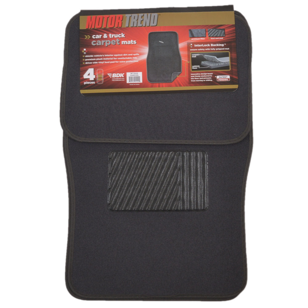 MotorTrend 4-Piece Premium Inter-Lock Backing Carpet Front Floor Mats and Rear Floor Mats
