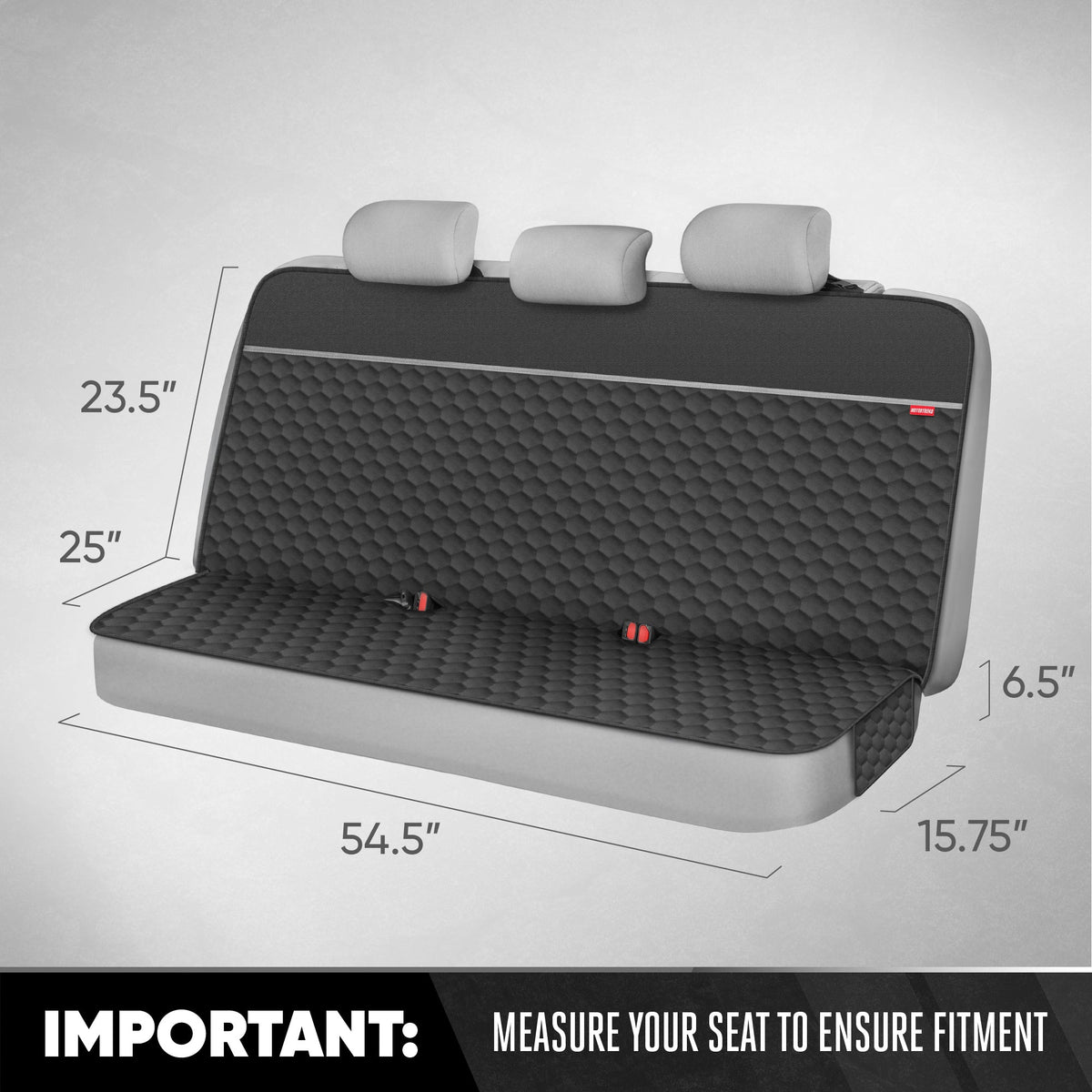 Motor Trend Dog Car Seat Cover for Back Seat - Waterproof Non-Slip Scratch-Resistant Back Seat Pet Cover for Dogs - Universal Fit Dog Accessories for Cars, Trucks, SUV, & Vans - Black