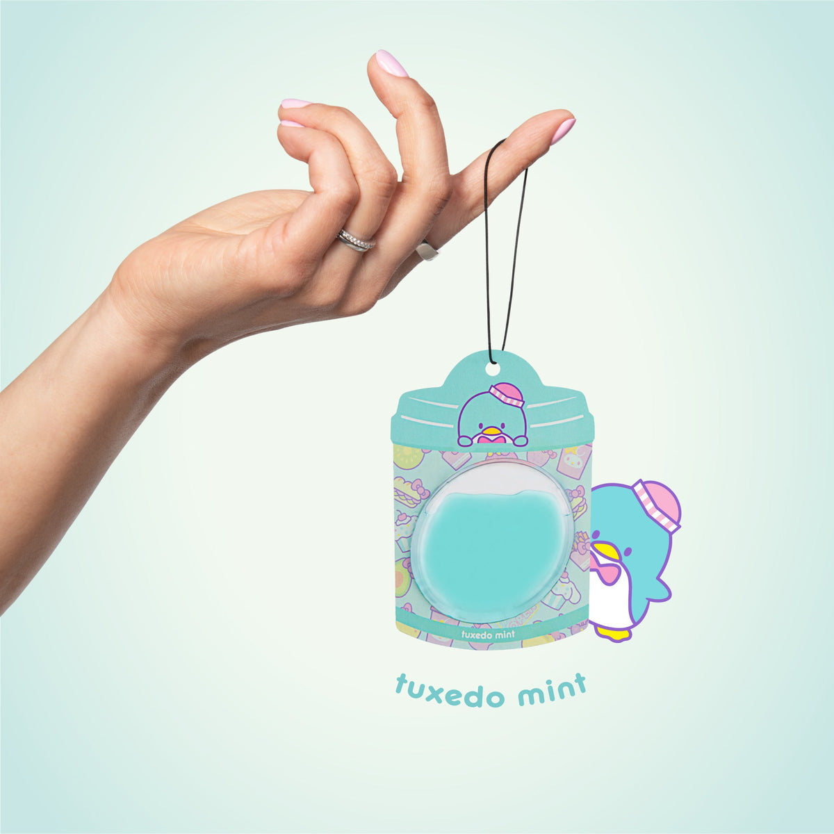 Hello Kitty and Friends Car Air Freshener (Tuxedosam - Tuxedo Mint) Hanging Gel Area Deodorizer, Long-Lasting Car Scents Air Freshener, Cute Automotive Sanrio Accessories Decor, 2-Pack