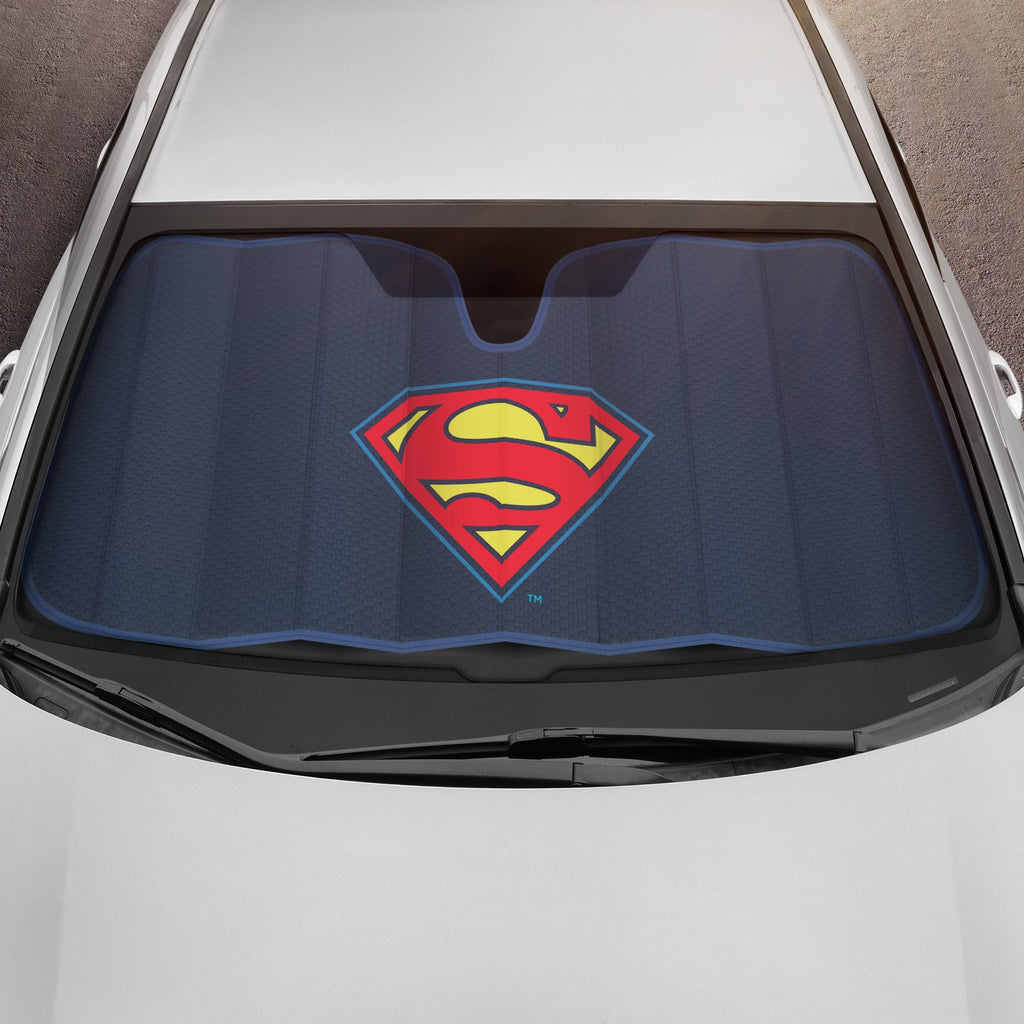 Warner Bros DC Comics Superman Logo Front Windshield Sunshade (58" x 27")