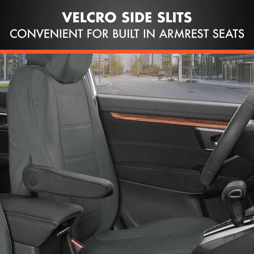 BDK 9-Piece Premium Faux Leather Front Seat Covers and Rear Seat Covers