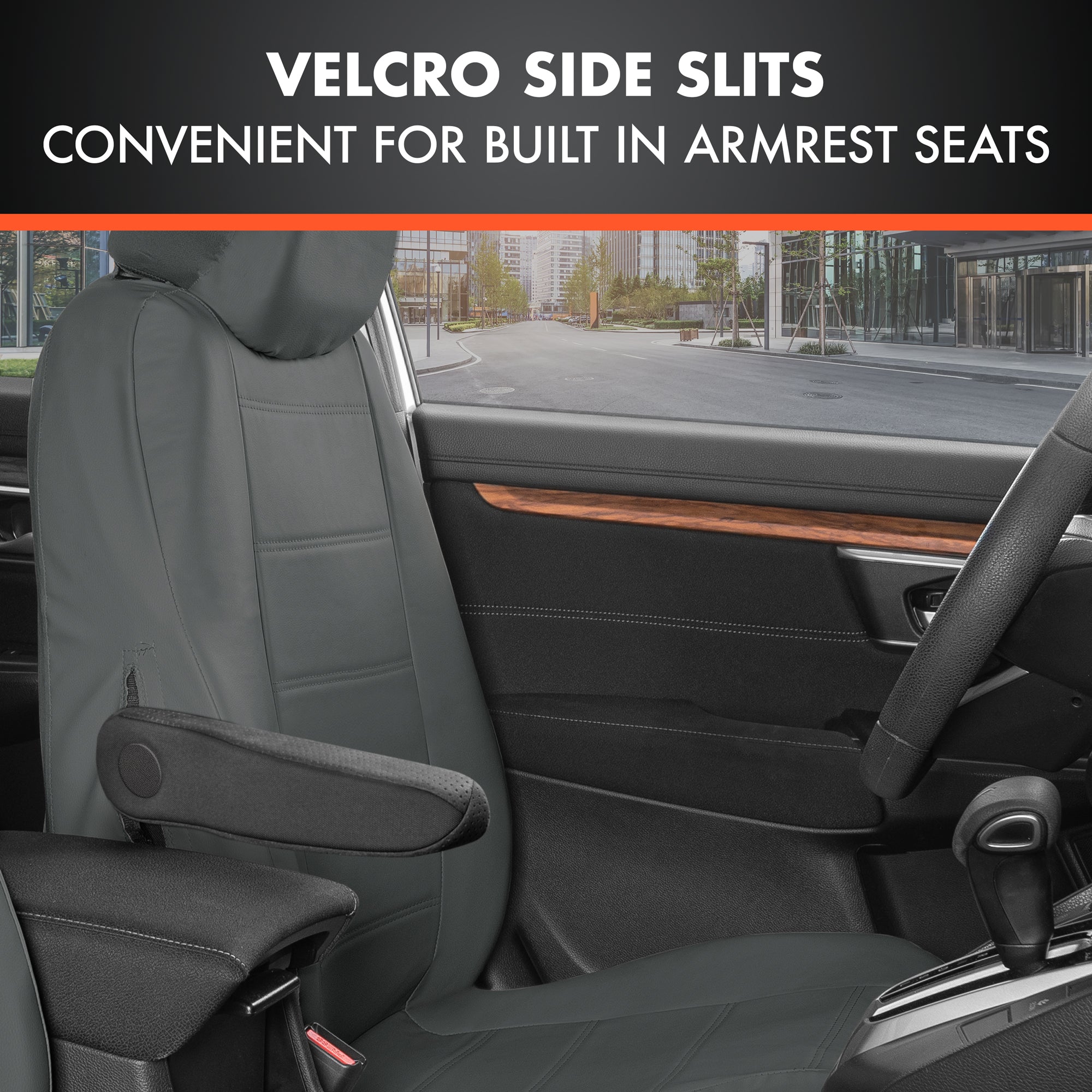 BDK 9-Piece Premium Faux Leather Front Seat Covers and Rear Seat Covers