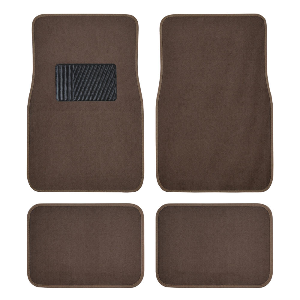 BDK 4-Piece Premium Carpet Non-Slip Heel Pad Front Floor Mats and Rear Floor Mats