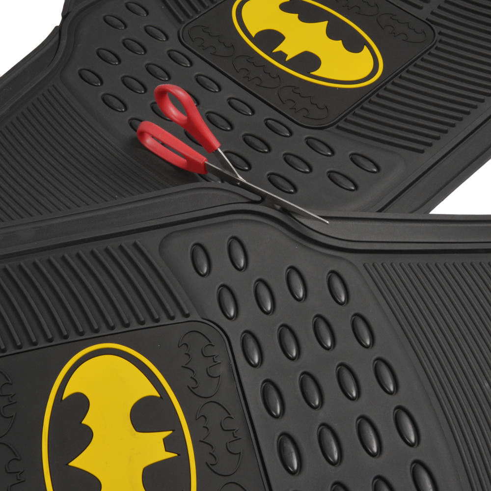 BDK Armored Super Hero Car Floor Mats - Officially Licensed DC Comics - All Weather Heavy Duty Auto Interior Liners for Car Truck Van SUV (Multiple Styles)