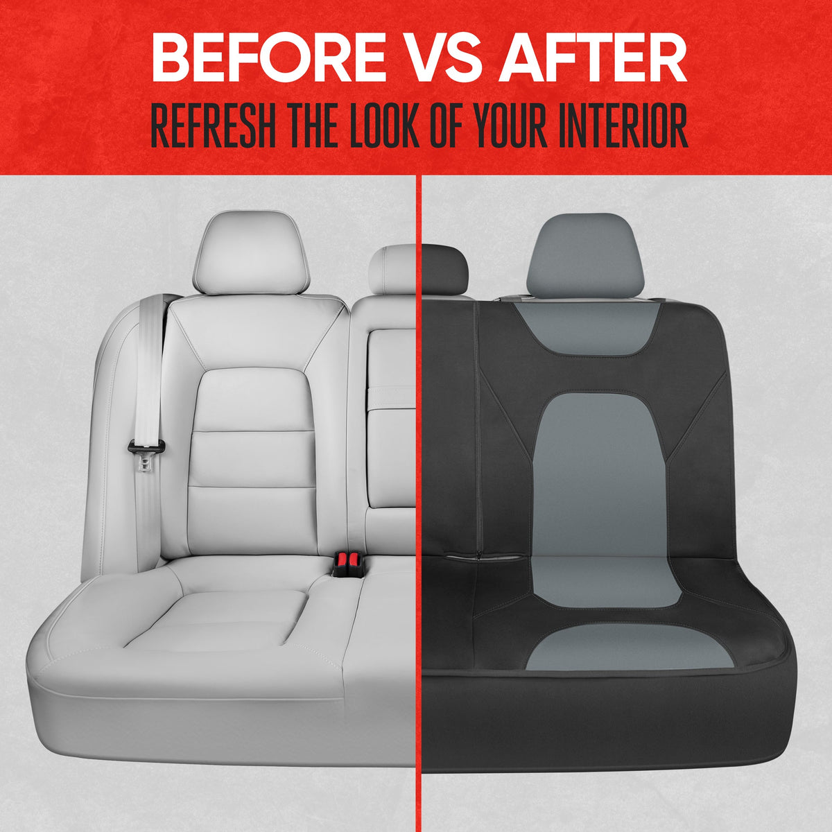 MotorTrend AquaShield Water-Proof Two-Tone Neoprene Rear Seat Covers