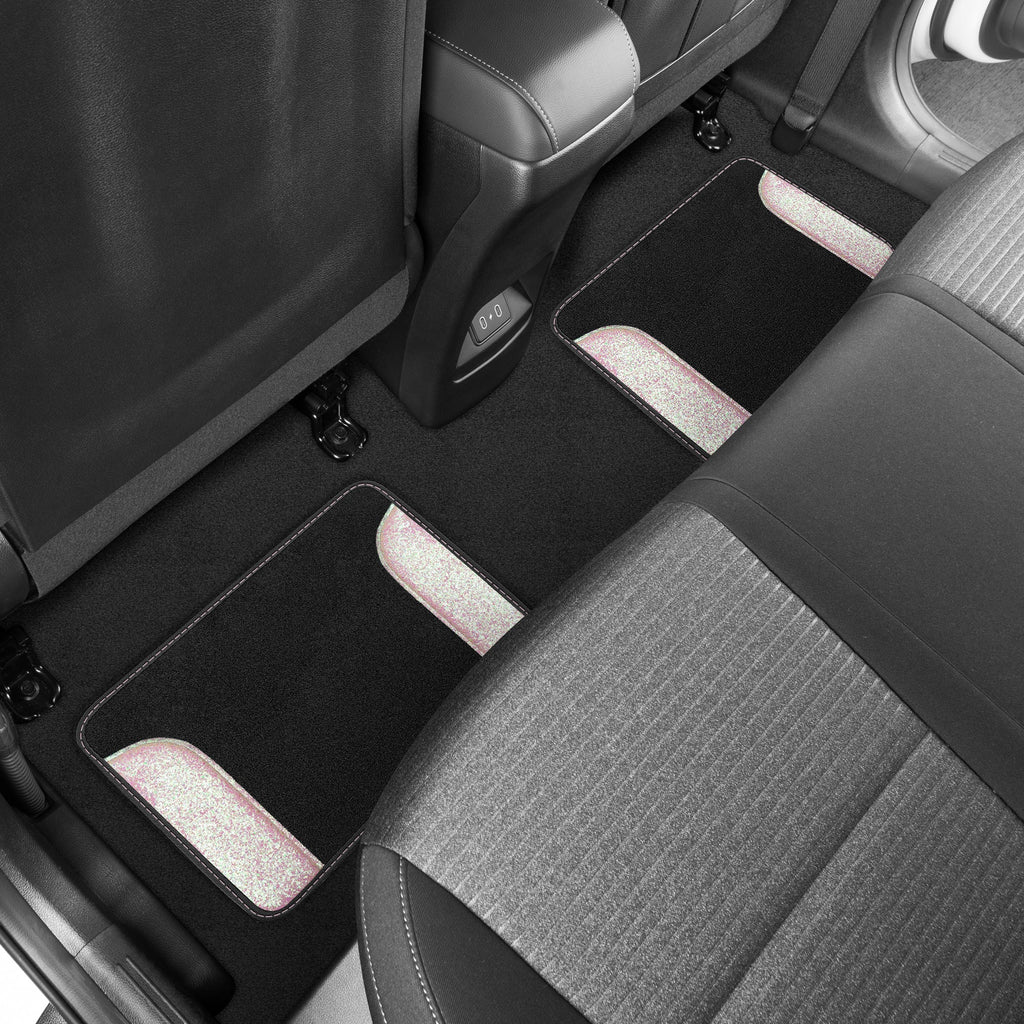 Carbella 4-Piece Sparkle Glitter Front Floor Mats and Rear Floor Mats