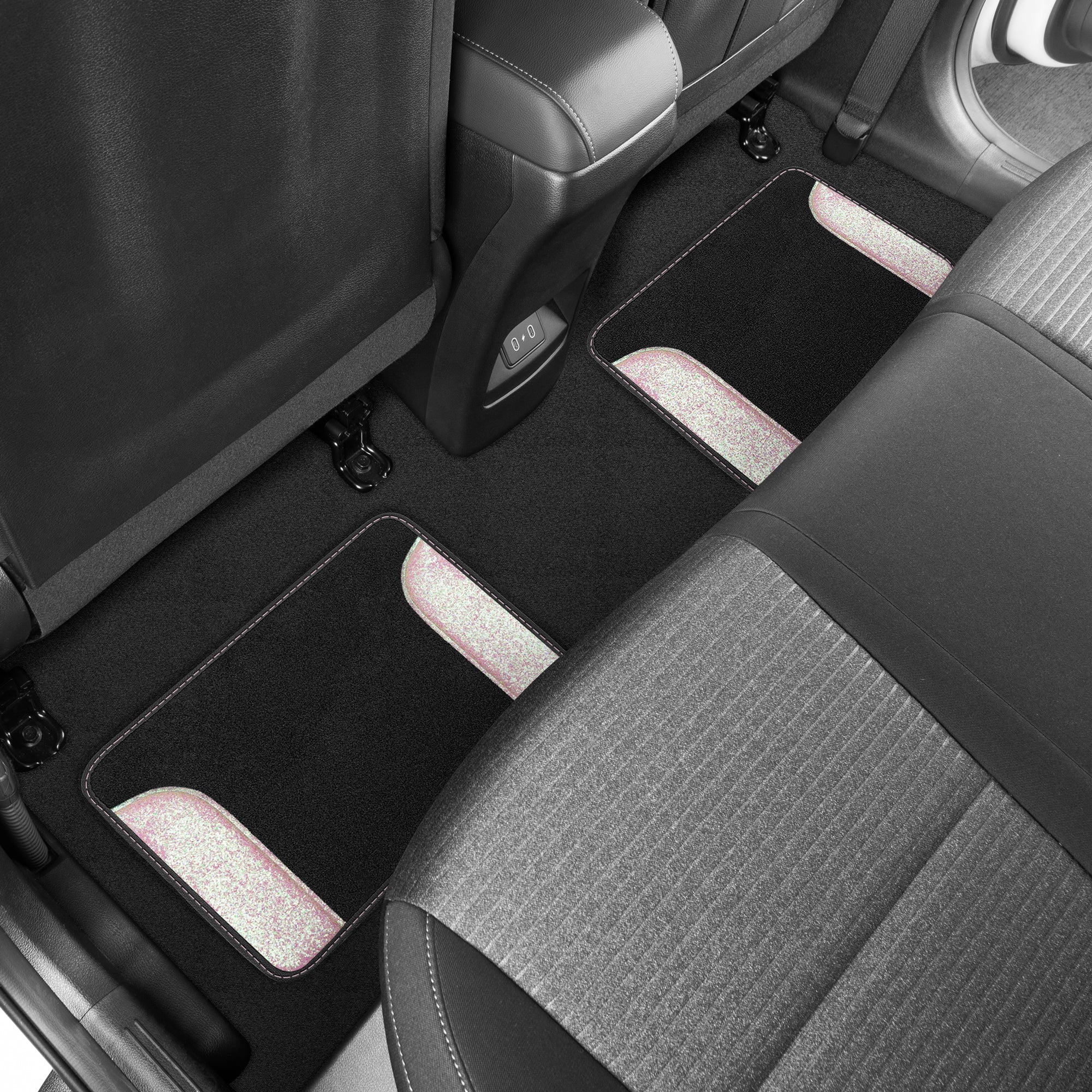 Carbella 4-Piece Sparkle Glitter Front Floor Mats and Rear Floor Mats