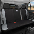 Cat Flexfit Gray Rear Seat Cover for Car – Durable Canvas & Mesh Design 60/40 Split Bench Protector for Cars, Trucks & SUVs – Back Seat Cover for Rear Bench – Interior Car Accessory