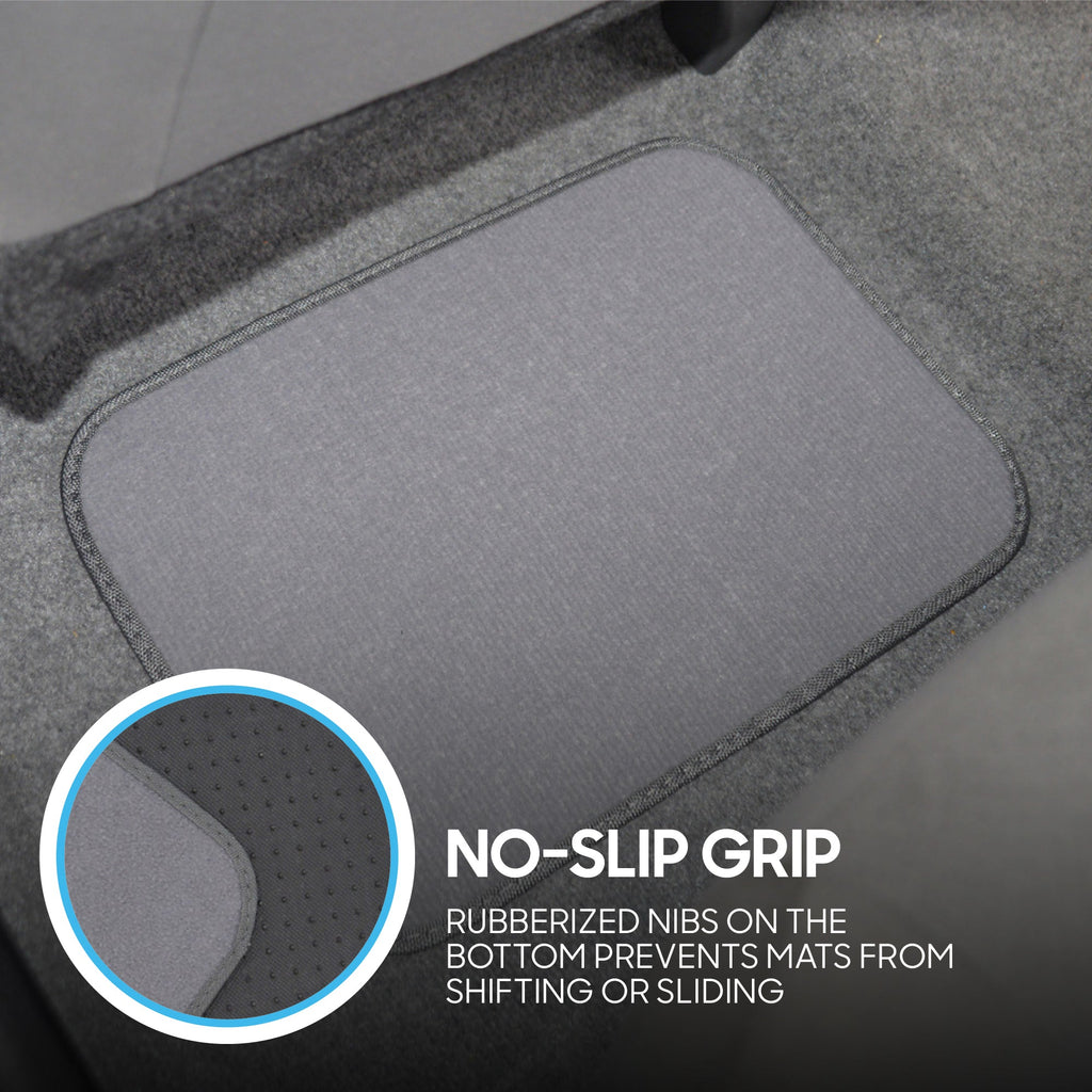 BDK 4-Piece Premium Carpet Non-Slip Heel Pad Front Floor Mats and Rear Floor Mats