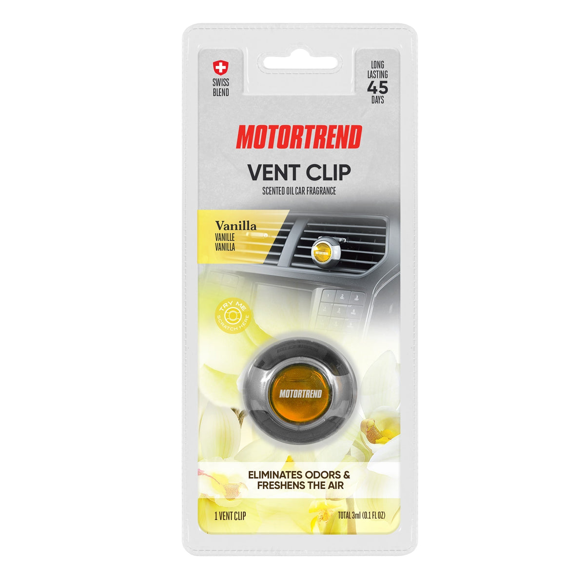 Motor Trend AF-301 (2 Count) Car Air Freshener Vent Clip for Car Truck Van SUV, Home & Kitchen, Long Lasting Odor Eliminator, Scented Oil Fragrance Diffuser - Scent Black Diamond , 2 Count