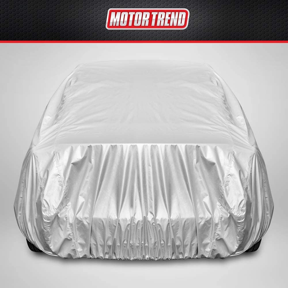 MotorTrend Single Poly All Weather Water-Proof Vehicle Cover for Cars, SUVs, Trucks, Vans