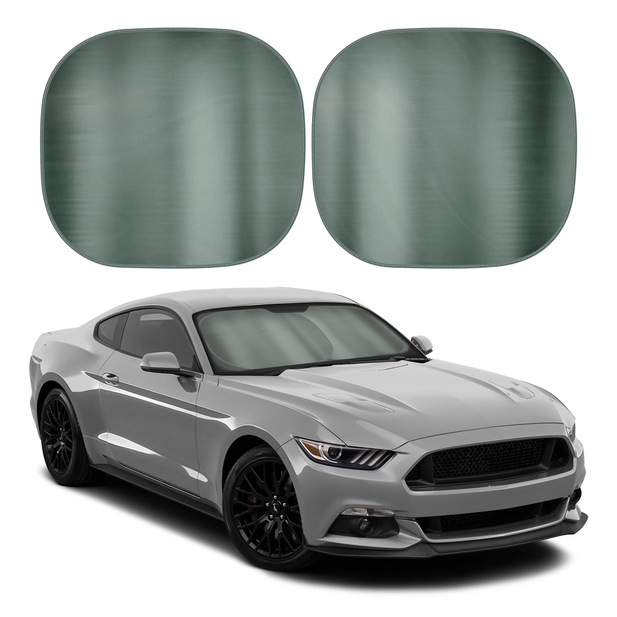 Carbella 2PC Charcoal Gray Car Windshield Sun Shade – Sun Visor & Sunshade for Windshield – UV Rays Interior Protection - Easy Setup & Keeps Your Vehicle Cool – SUV & Truck Accessories - 31.75 x 28.75