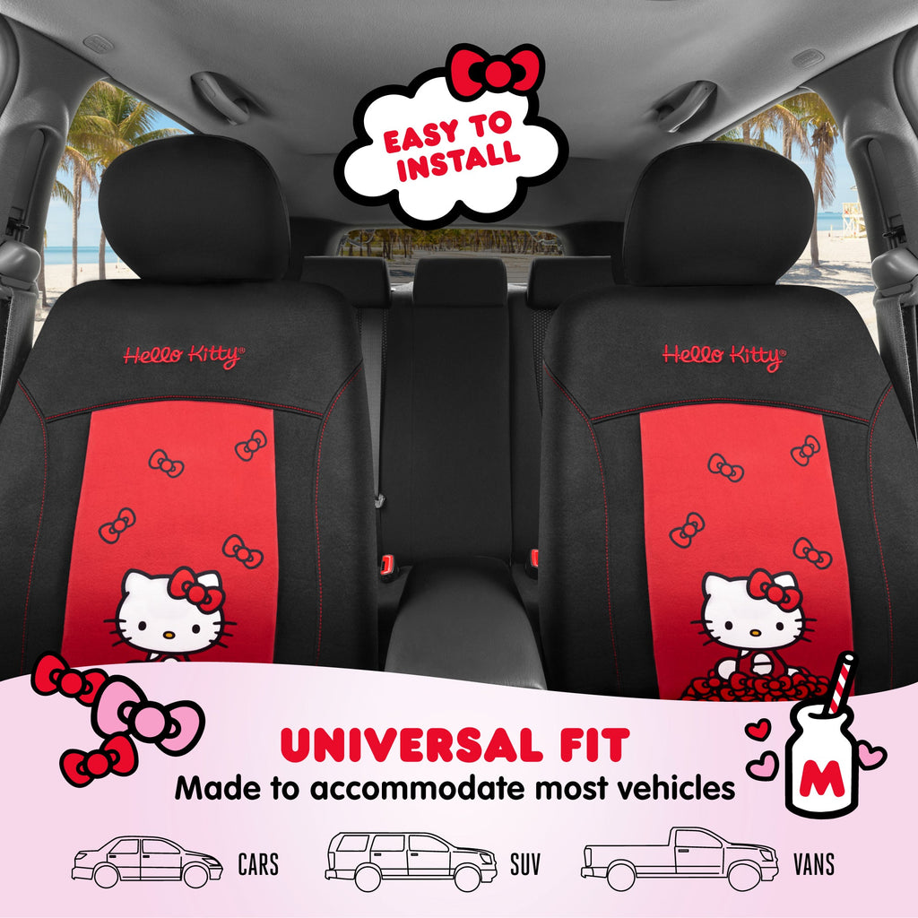 Carbella Official Hello Kitty 2-Pack Front Seat Covers