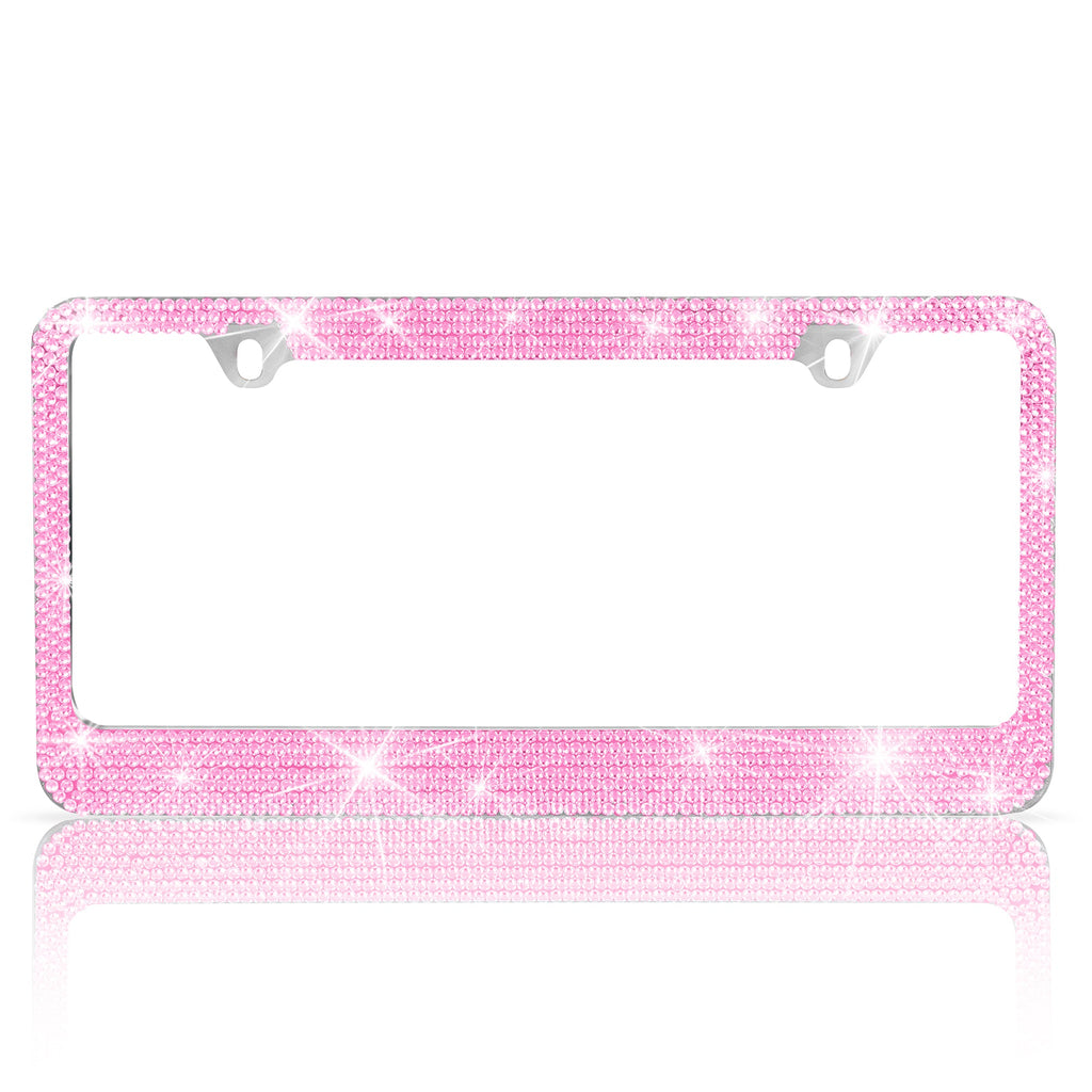 BDK Heavy Duty Rust-Proof Stainless-Steel Metal Plated License Plate Frame Universal Size for Car Truck SUV