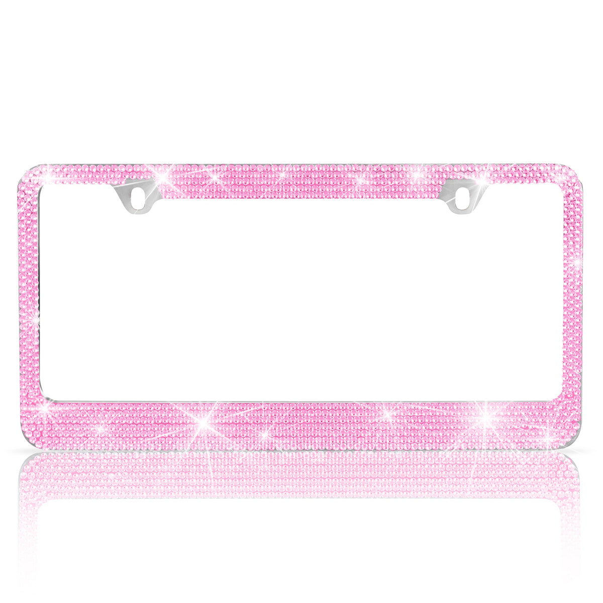 BDK Heavy Duty Rust-Proof Stainless-Steel Metal Plated License Plate Frame Universal Size for Car Truck SUV