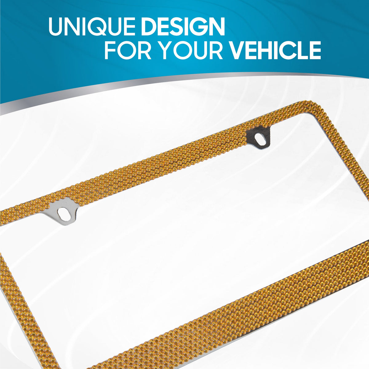 Chrome Plated Rust-Proof Die-Cast Stainless Metal License Plate Frame/Holder Universal Size - Blank Metal Design (Pack of 2)