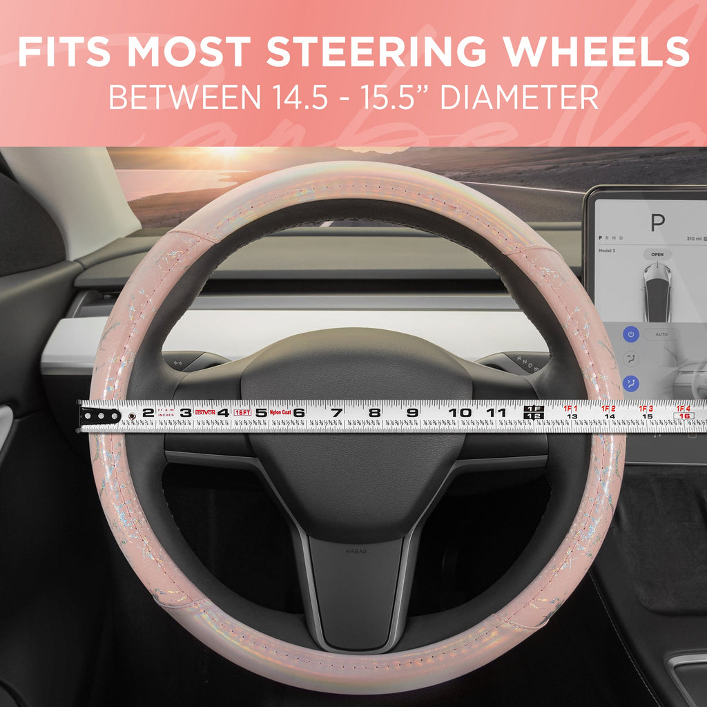 Carbella Holo Crackle Steering Wheel Cover (Fits 14.5" - 15.5")