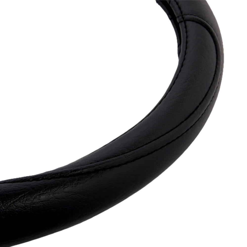 BDK Faux Leather Ergonomic Grip Steering Wheel Cover (Fits 14.5" - 15.5")