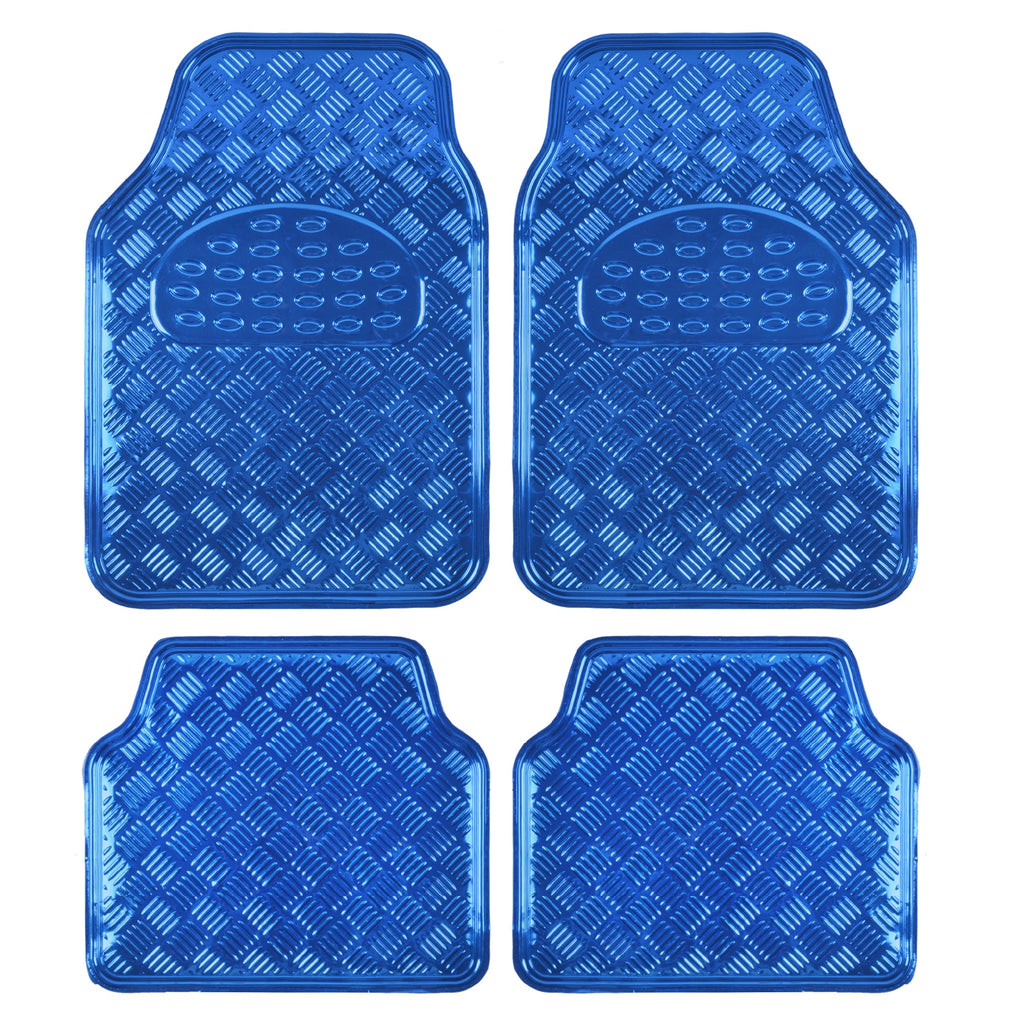 BDK 4-Piece Translucent Centered Cushioned Grip Pad Front Floor Mats and Rear Floor Mats - Heavy Duty, All Weather
