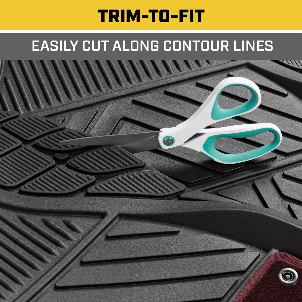 CAT 4-Piece Detachable Carpet Deep Dish Front Floor Mats and Rear Floor Mats - Heavy Duty, All Weather, Trim to Fit