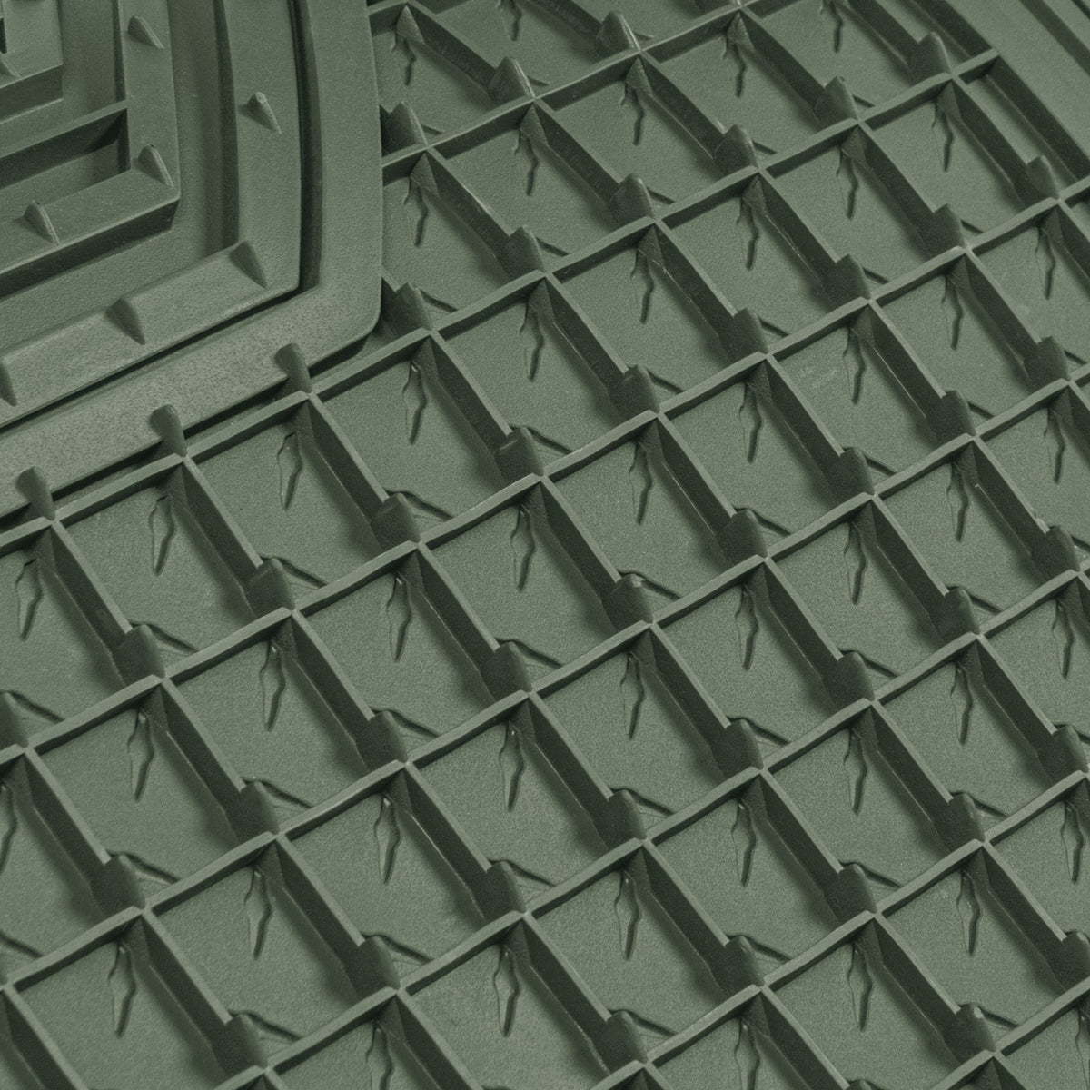 CAT 4-Piece Two-Tone Metallic-Look Front Floor Mats and Rear Floor Mats - Heavy Duty, All Weather, Trim to Fit