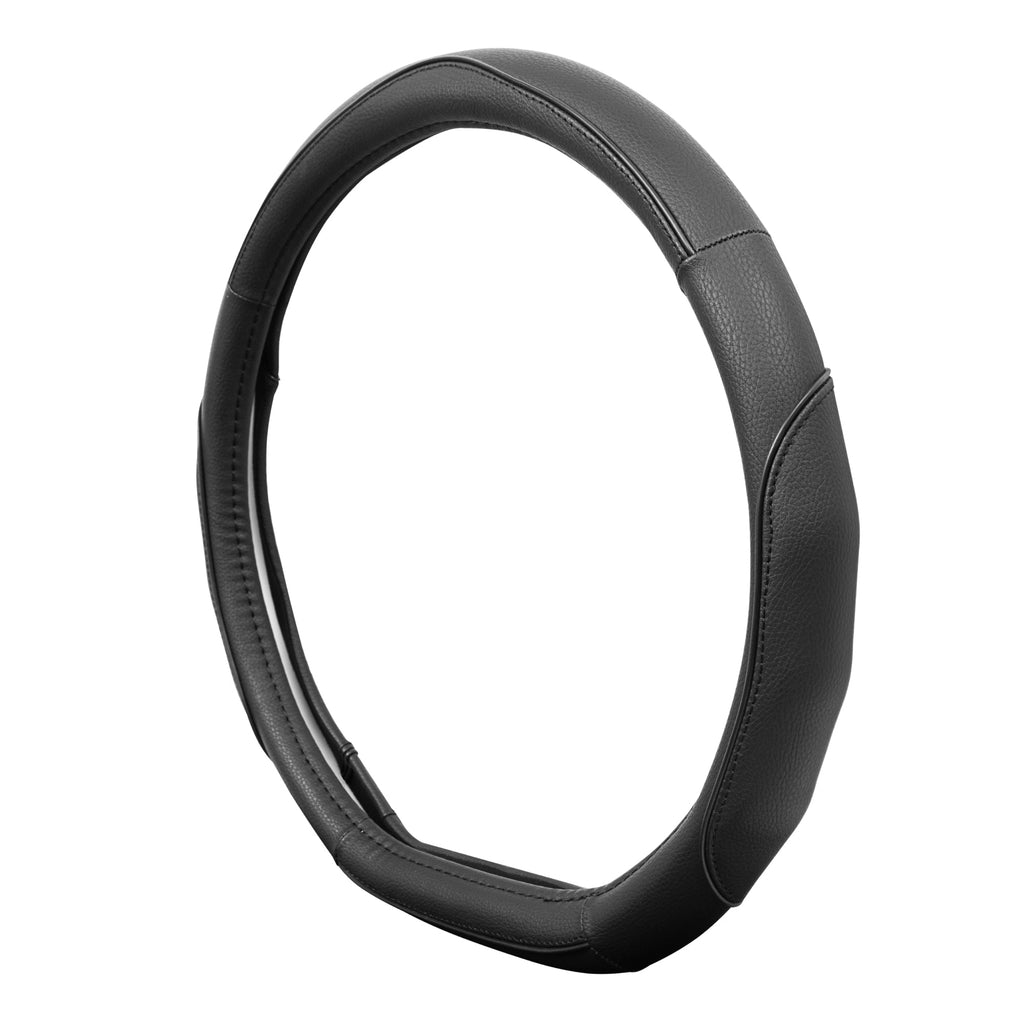 MotorTrend Stealth D-Shaped Steering Wheel Cover (Fits 14.5" - 15.5")