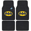 Batman Logo 4-Piece Car Floor Mats - Front & Rear Set (Officially Licensed DC Comics)
