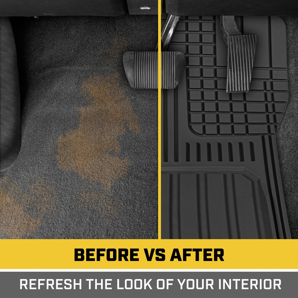 CAT 3-Piece ToughLiner Front Floor Mats and Rear Floor Mats - Heavy Duty, All Weather, Trim to Fit