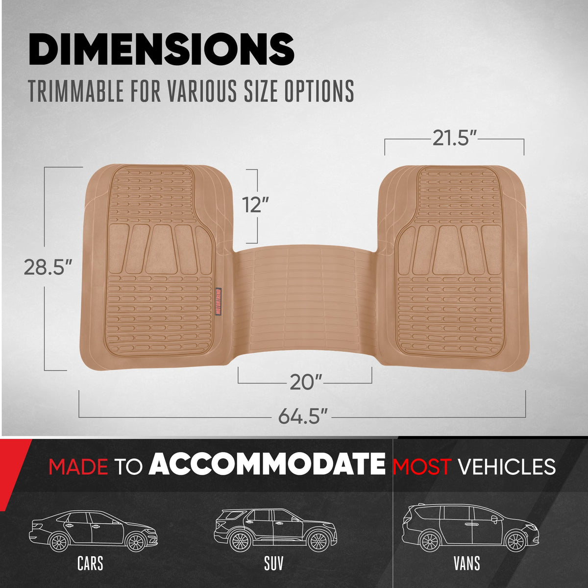 MotorTrend WingRunner Rear Floor Mat - Trim to Fit