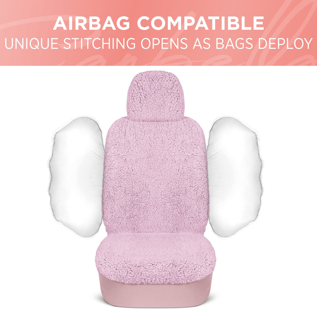 Carbella 2-Pack Plush Sherpa Fleece Front Seat Covers