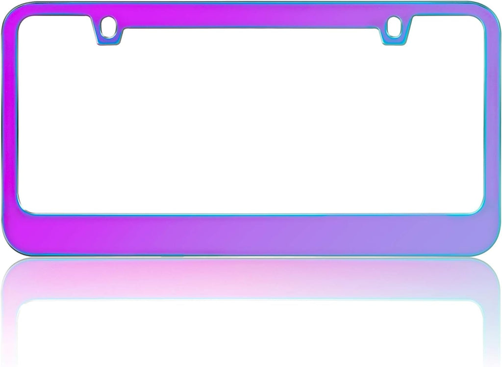 BDK Heavy Duty Rust-Proof Stainless-Steel Metal Plated License Plate Frame Universal Size for Car Truck SUV