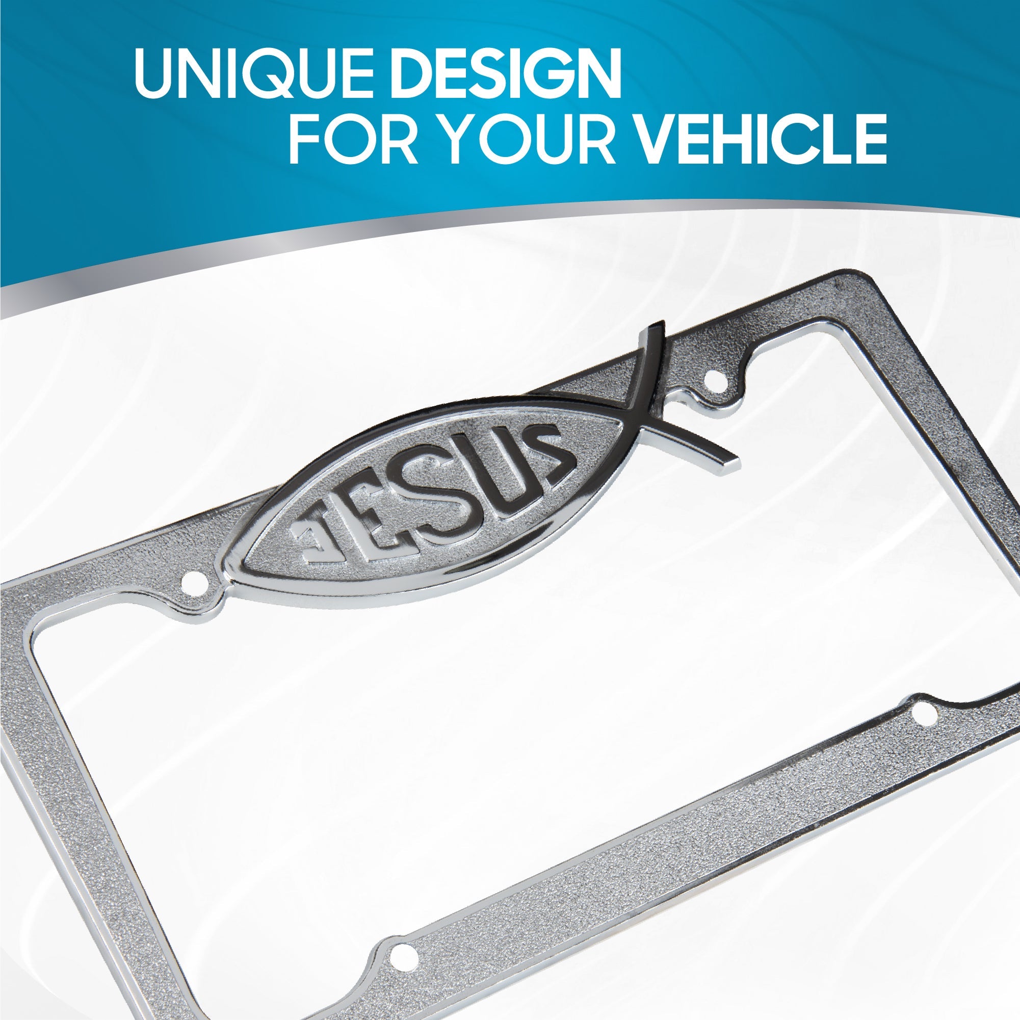 BDK Die-Cast Stainless Metal License Plate Frame/Holder Universal Size - Blank Metal Design (Pack of 2)