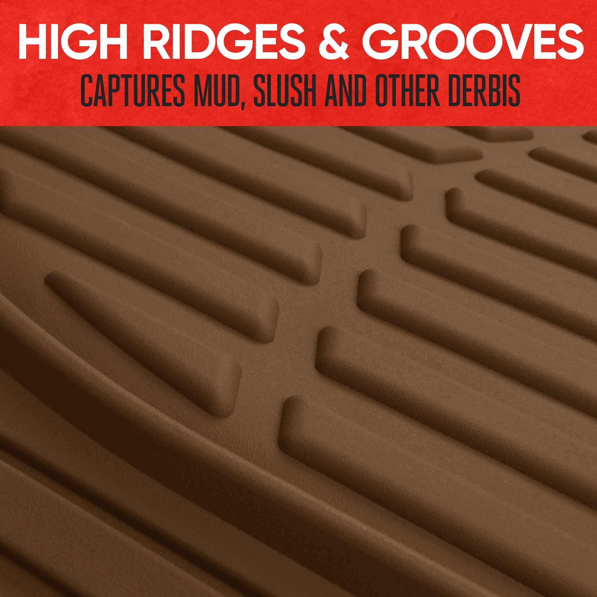 MotorTrend 3-Piece FlexTough Deep Dish Front Floor Mats and Rear Floor Mat - Heavy Duty, All Weather, Trim to Fit