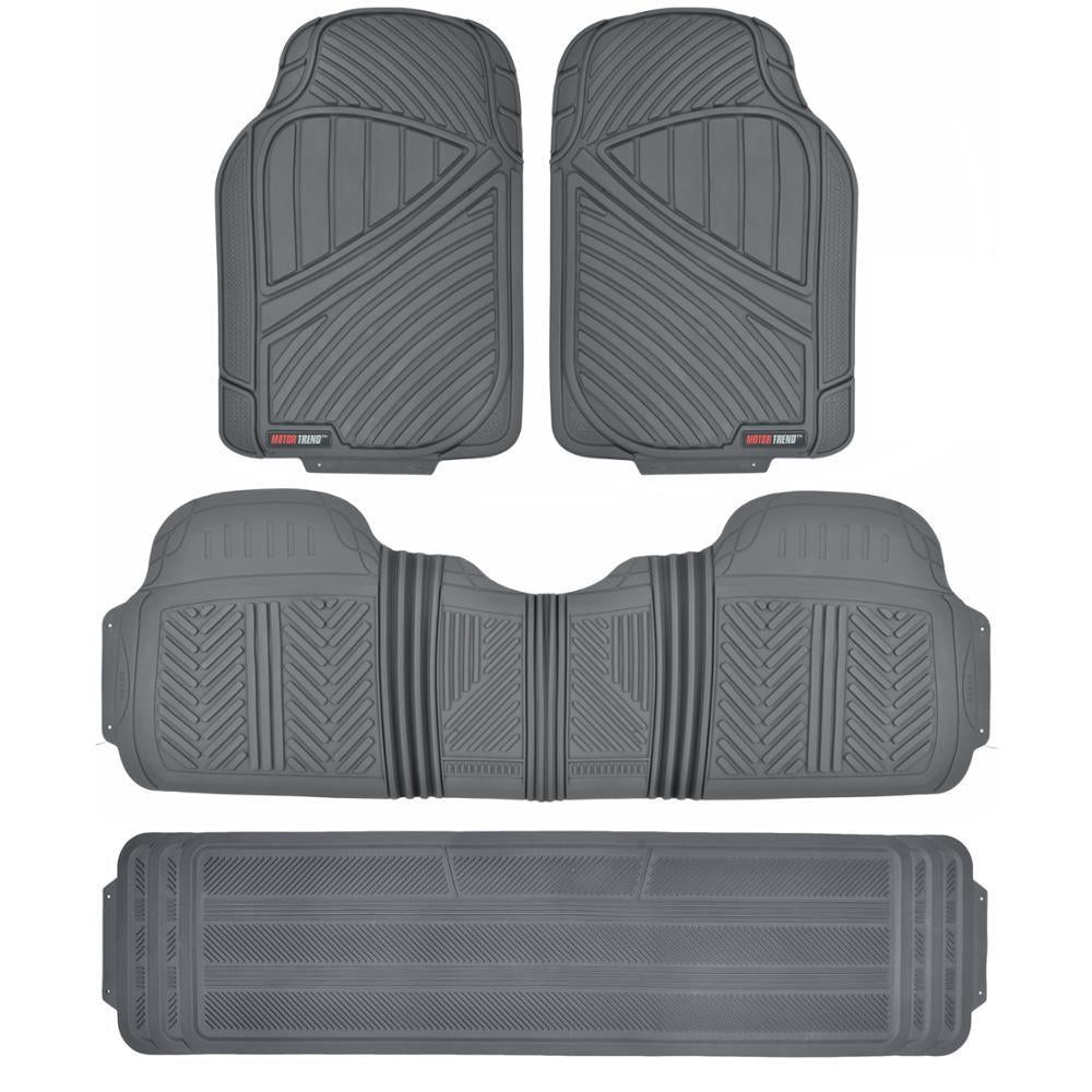 MotorTrend 4-Piece 3-Rows Extra-High Ridgeline Front Floor Mats, Middle Floor Mat, and Rear Floor Mat
