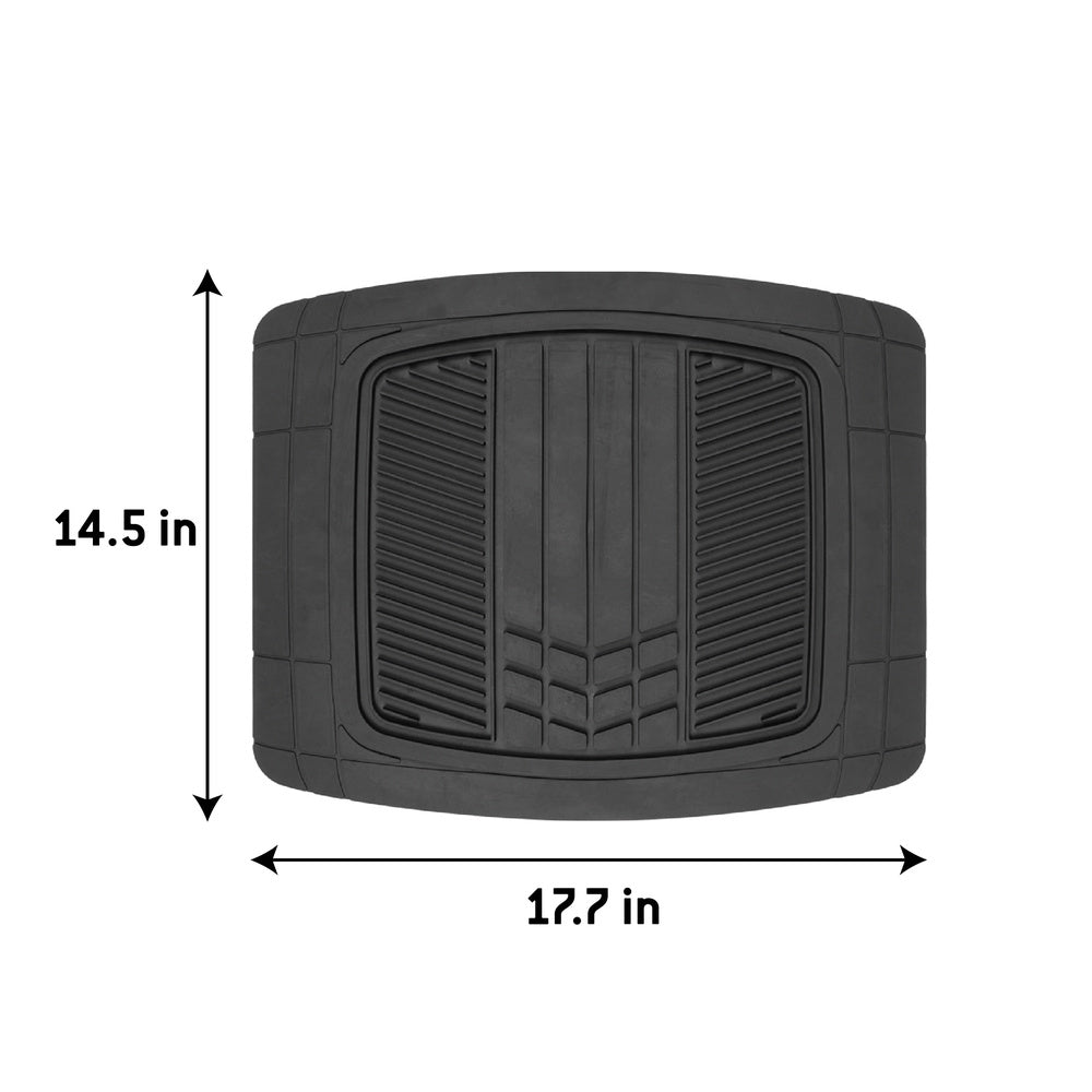 MotorTrend 4-Piece DualFlex Deep Drainage Channels Front Floor Mats and Rear Front Floor Mats - Heavy Duty, All Weather, Trim to Fit