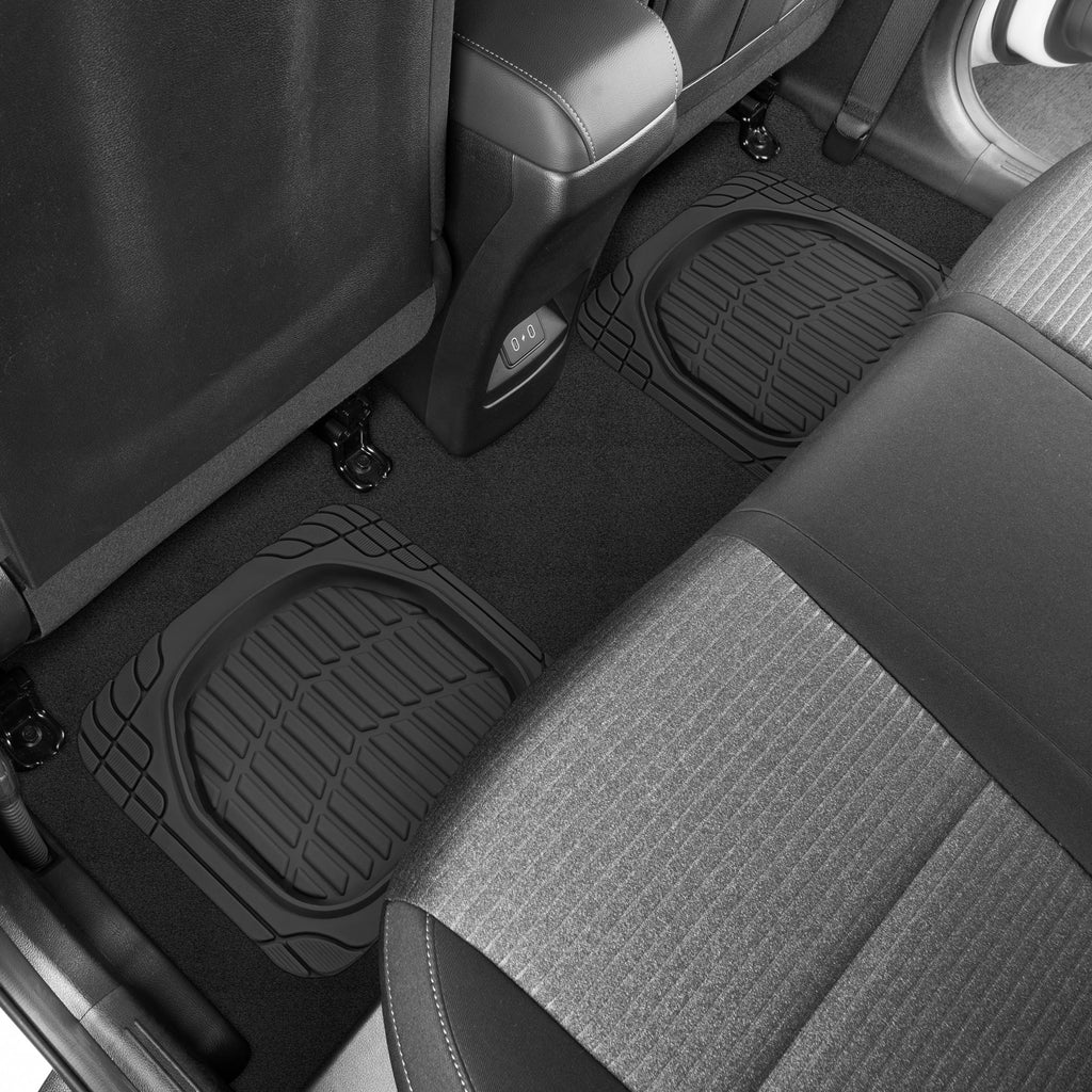 MotorTrend 4-Piece FlexTough Tortoise Front Floor Mats and Rear Floor Mats