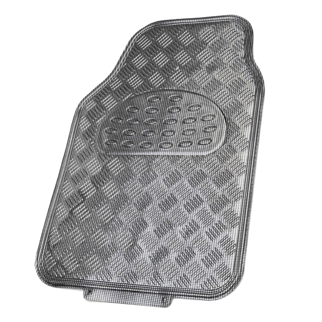 BDK 4-Piece Translucent Centered Cushioned Grip Pad Front Floor Mats and Rear Floor Mats - Heavy Duty, All Weather