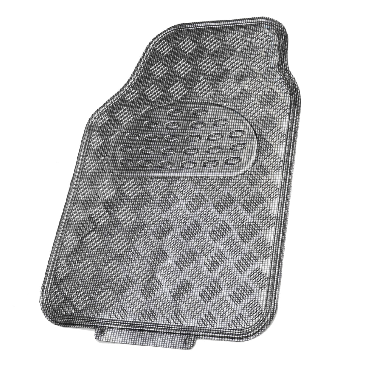 BDK 4-Piece Translucent Centered Cushioned Grip Pad Front Floor Mats and Rear Floor Mats - Heavy Duty, All Weather