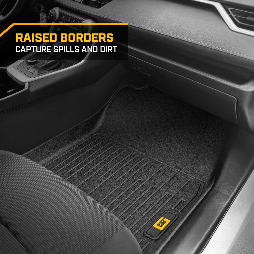 CAT® JustFit™ 3D Custom Fit Floor Mats for Toyota RAV4 2019 2020 2021 2022 2023 2024 - Heavy Duty Floor Liner Protection Laser Measured, Toyota RAV4 Accessories, Car Liner