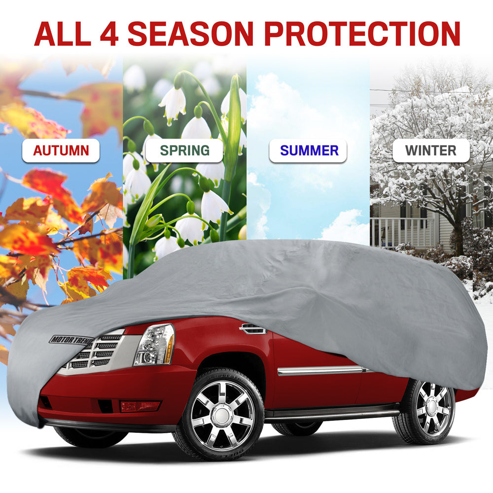 MotorTrend 4-Series Premium Poly Lined Vehicle Cover for Cars, SUVs, Trucks, Vans